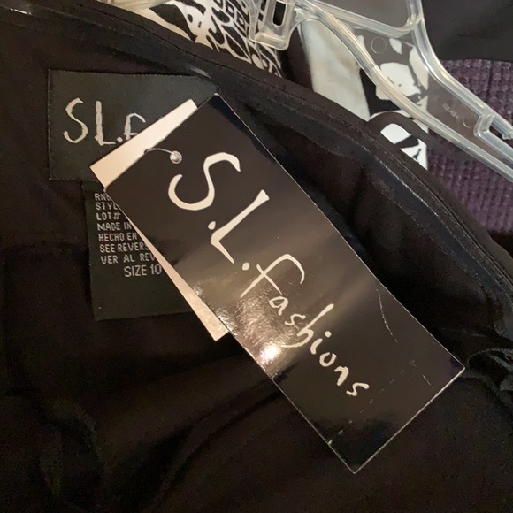 S.L. fashions chic draped black cocktail dress size 10 - Picture 8 of 9